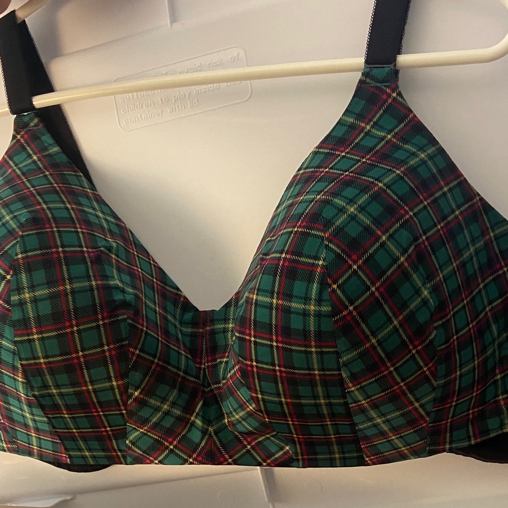 Torrid Green Plaid Wireless Tartan Bra